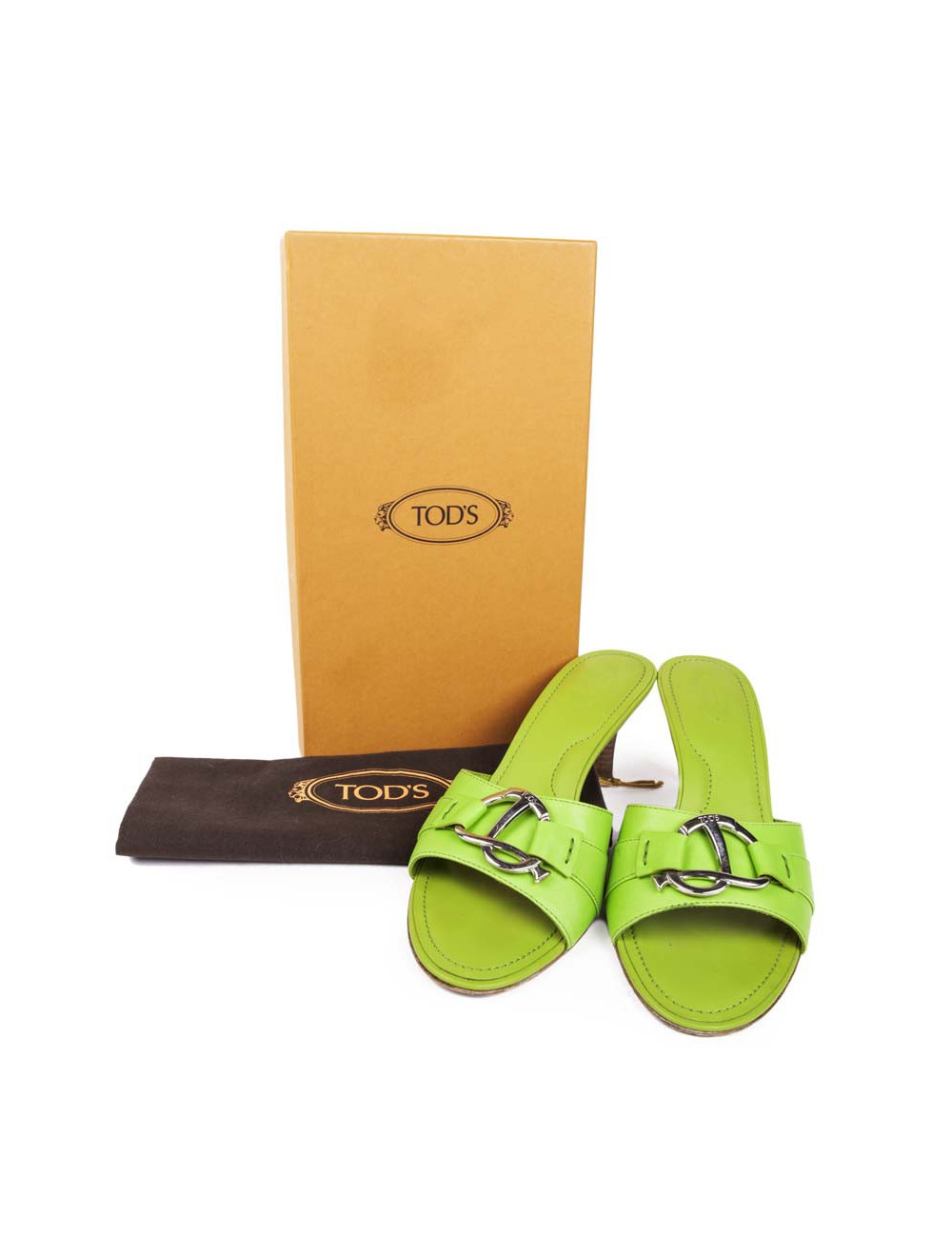 Sandales TOD'S T39 cuir vert pomme