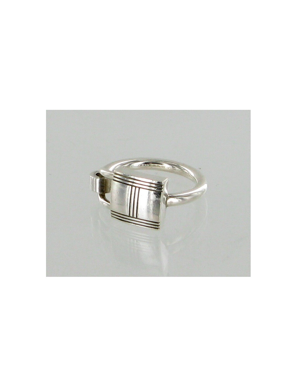 Bague argent massif cadenas HERMES