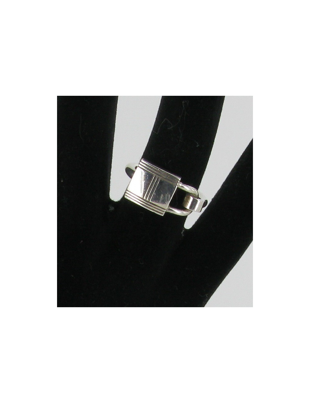 Bague argent massif cadenas HERMES