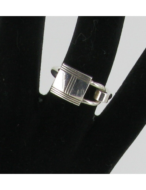 Bague argent massif cadenas HERMES