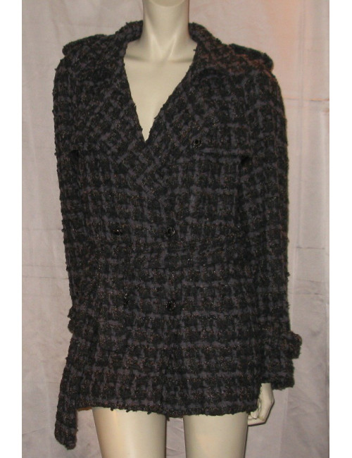 Caban en tweed gris T40 CHANEL