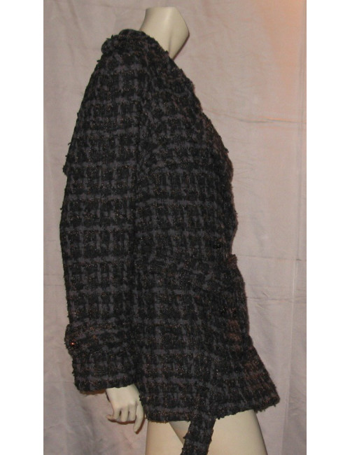 Caban en tweed gris T40 CHANEL