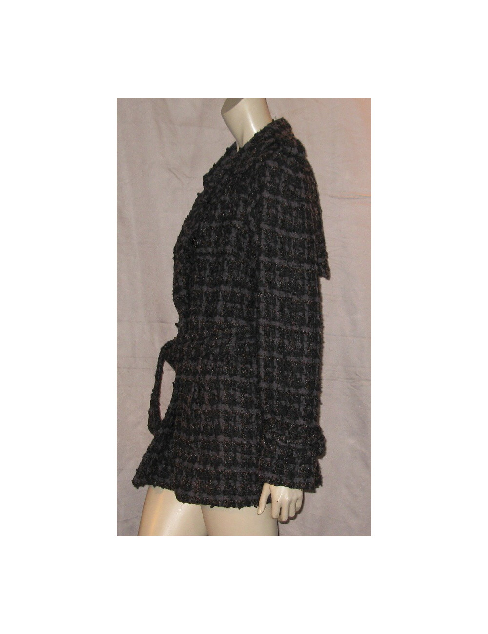 Caban en tweed gris T40 CHANEL