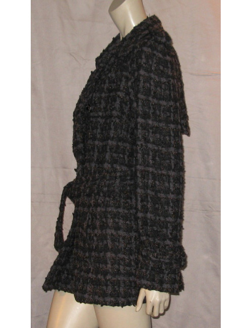 Caban en tweed gris T40 CHANEL