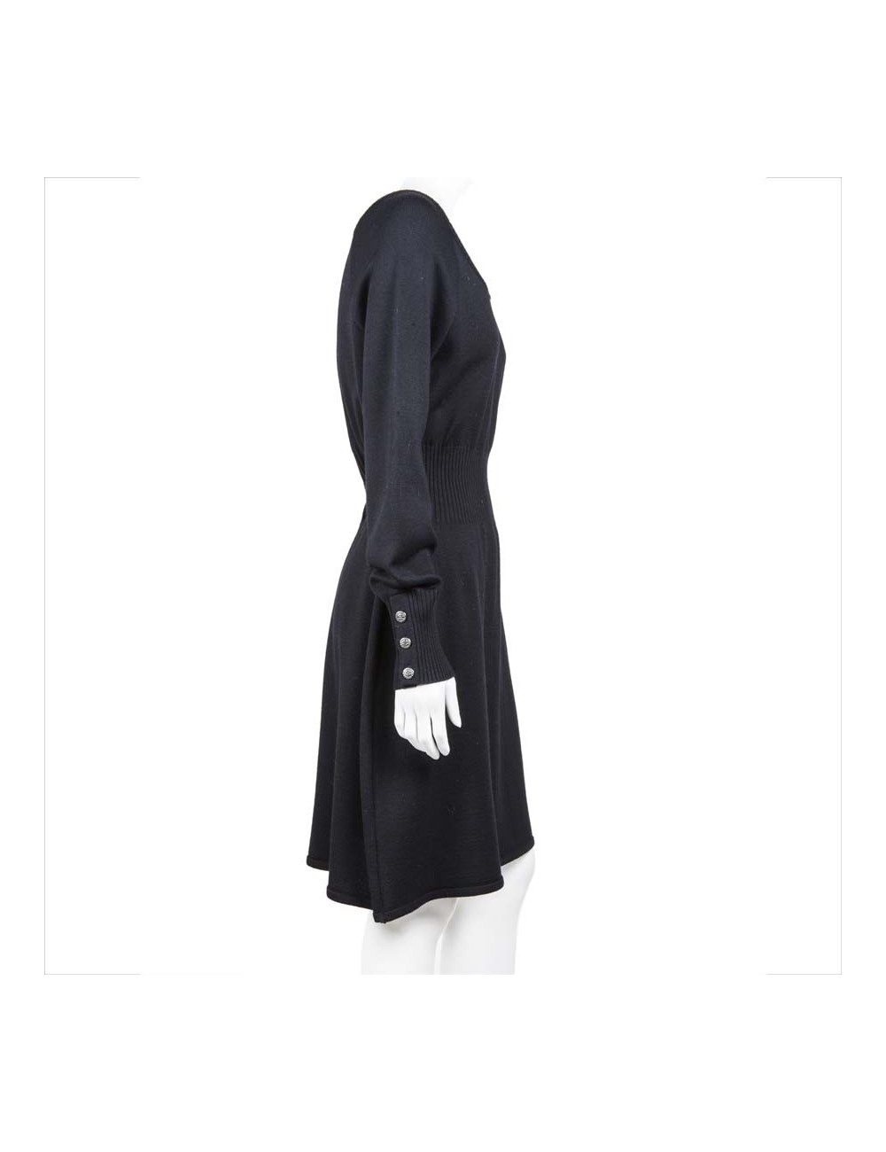 Robe CHANEL T42 en laine noire