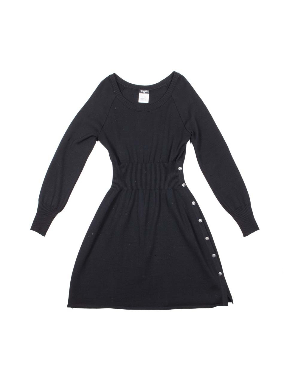 Robe CHANEL T42 en laine noire