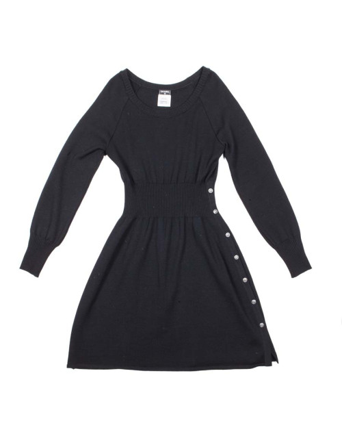 Robe CHANEL T42 en laine noire