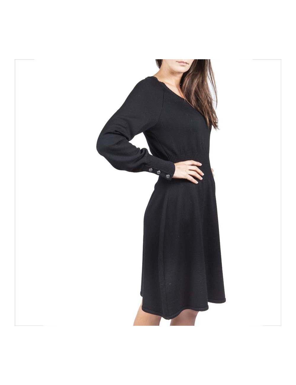 Robe CHANEL T42 en laine noire