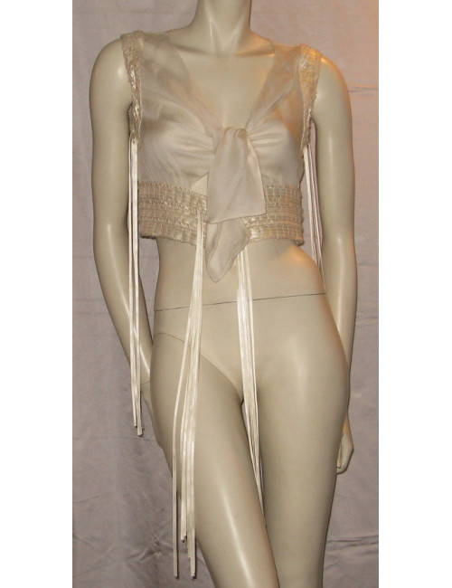 Top en soie ivoire T38 CHANEL