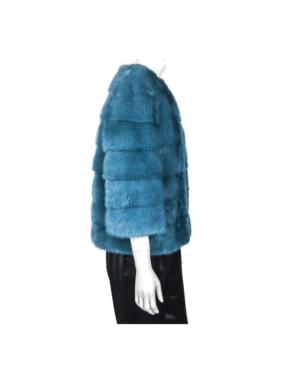 SIMONETTA RAVIZZA blue mink jacket size 42IT/38FR