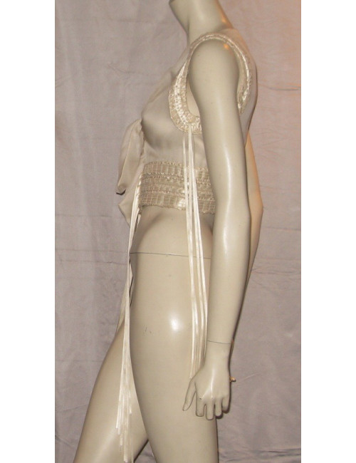 Top en soie ivoire T38 CHANEL