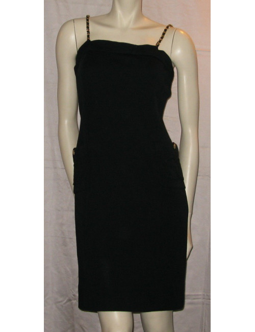 Robe en jersey noir CHANEL