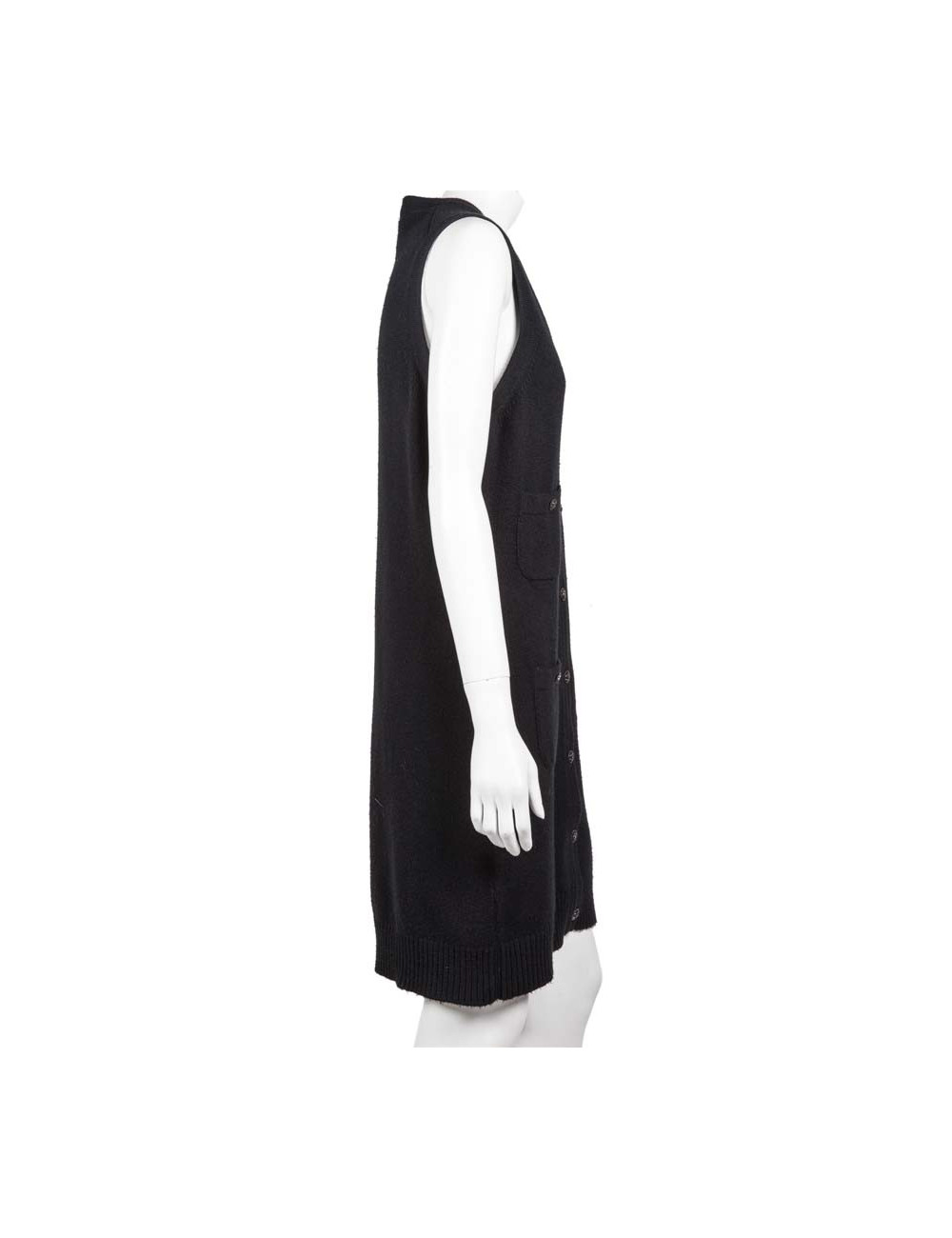 Gilet long CHANEL  T 42 cachemire noir