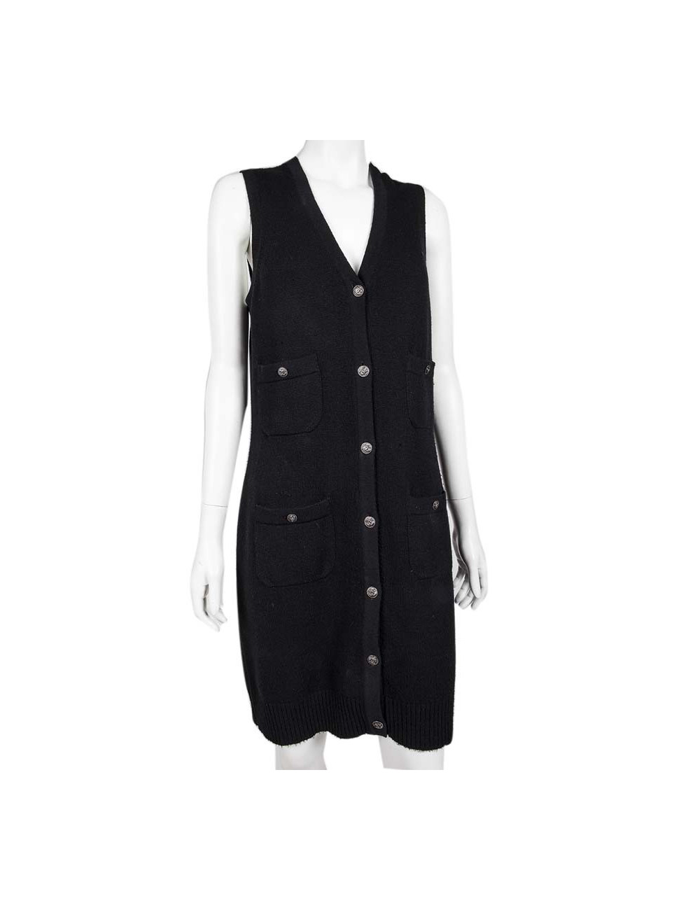 Gilet long CHANEL  T 42 cachemire noir