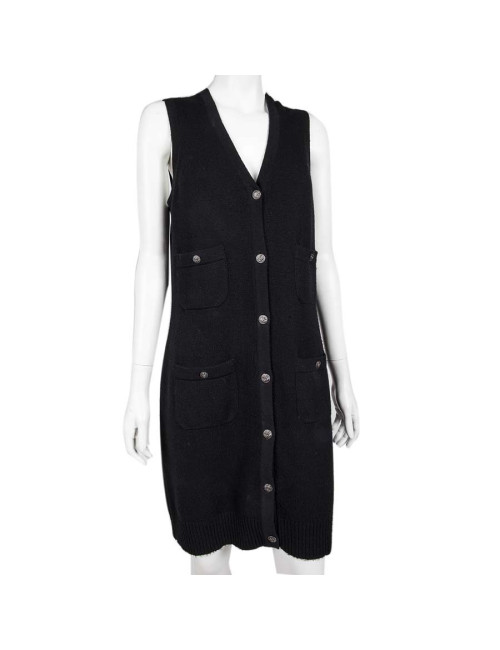 Gilet long CHANEL  T 42 cachemire noir