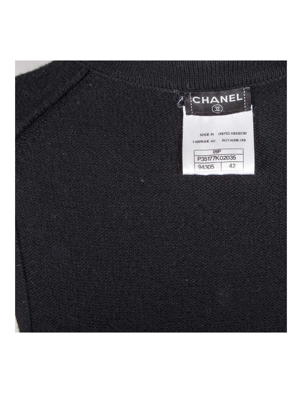 Gilet long CHANEL  T 42 cachemire noir