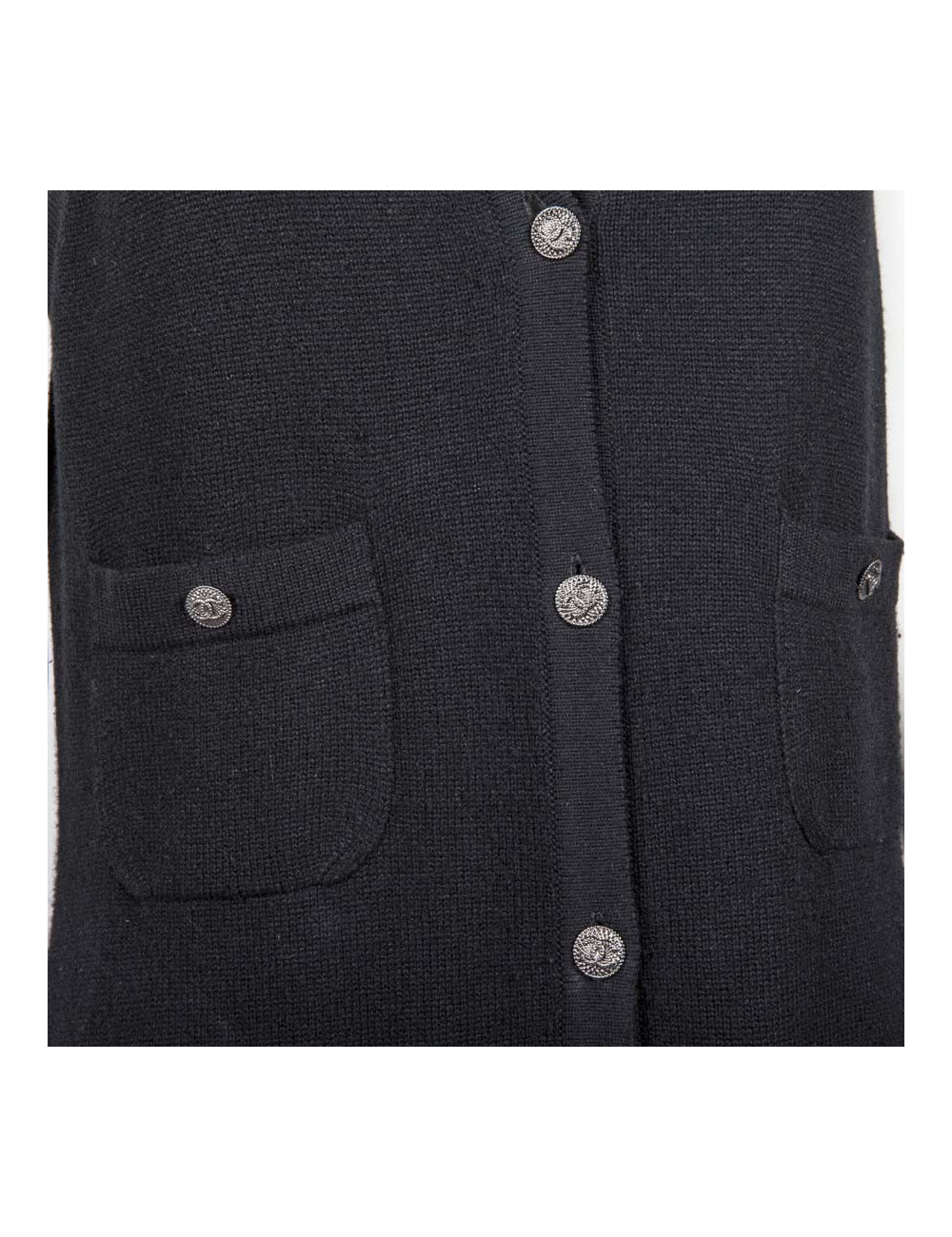 Gilet long CHANEL  T 42 cachemire noir