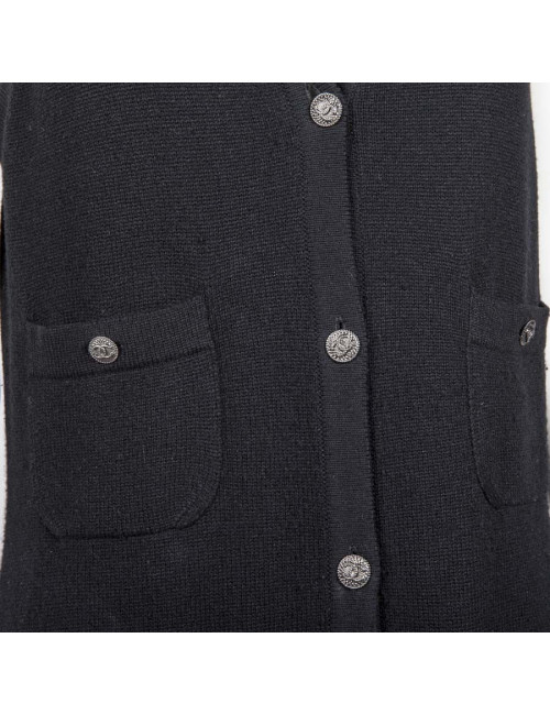 Gilet long CHANEL  T 42 cachemire noir