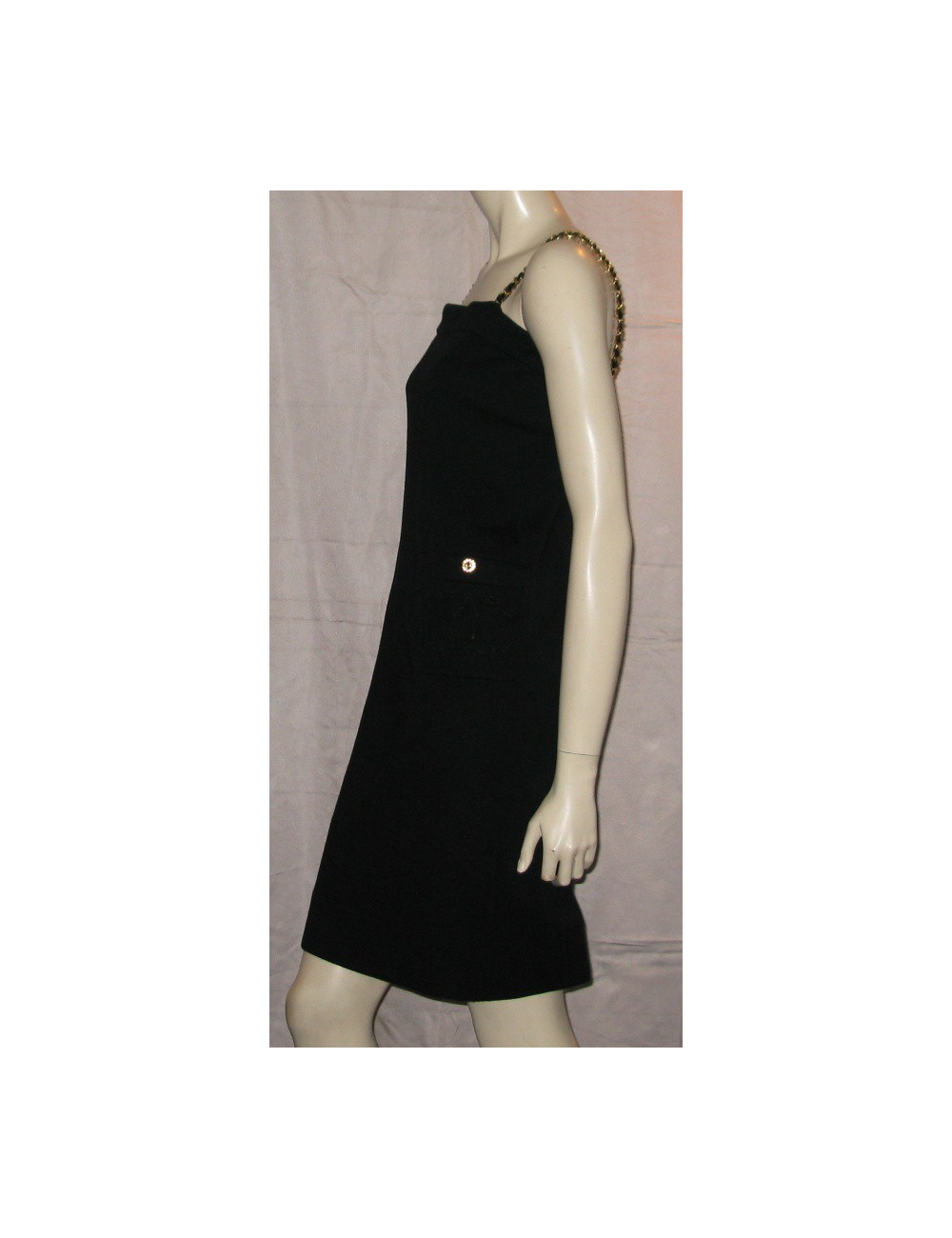 Robe en jersey noir CHANEL