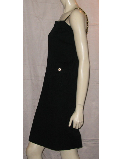 Robe en jersey noir CHANEL