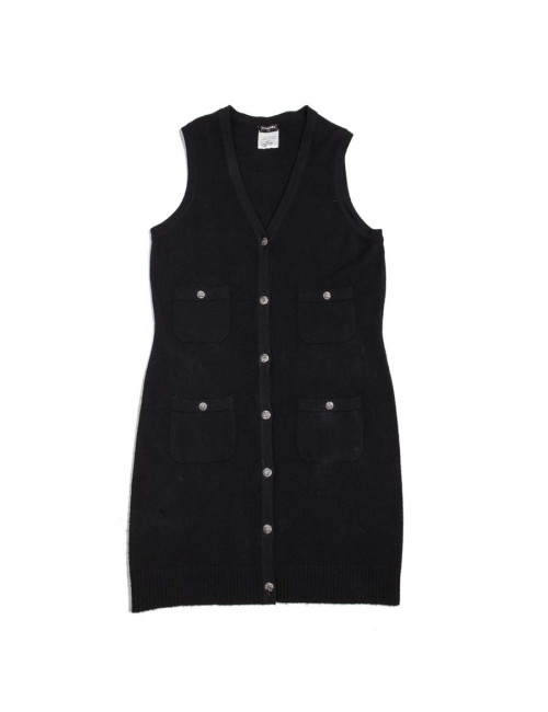 Gilet long CHANEL  T 42 cachemire noir