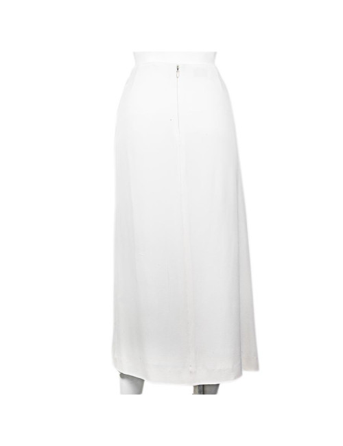 CHANEL white silk skirt, size 38FR