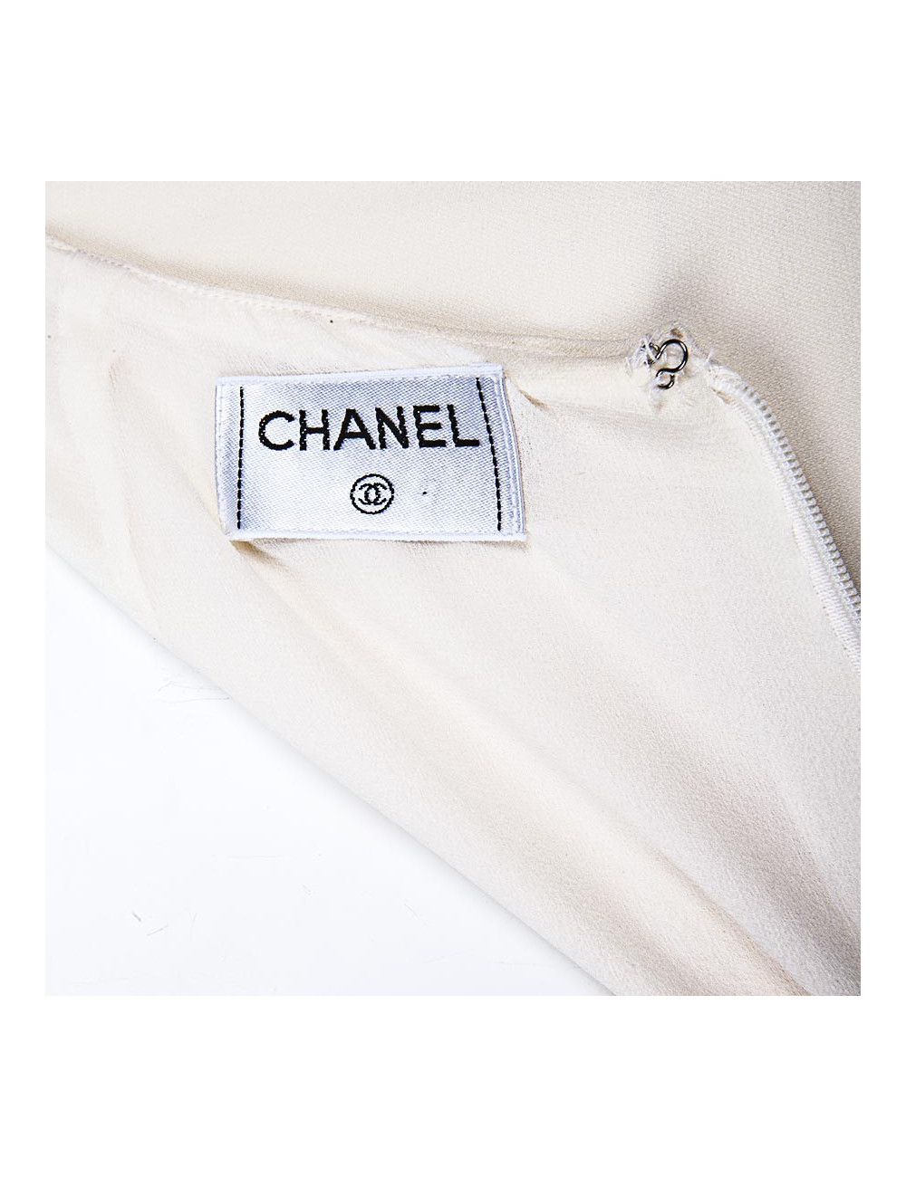 CHANEL white silk skirt, size 38FR
