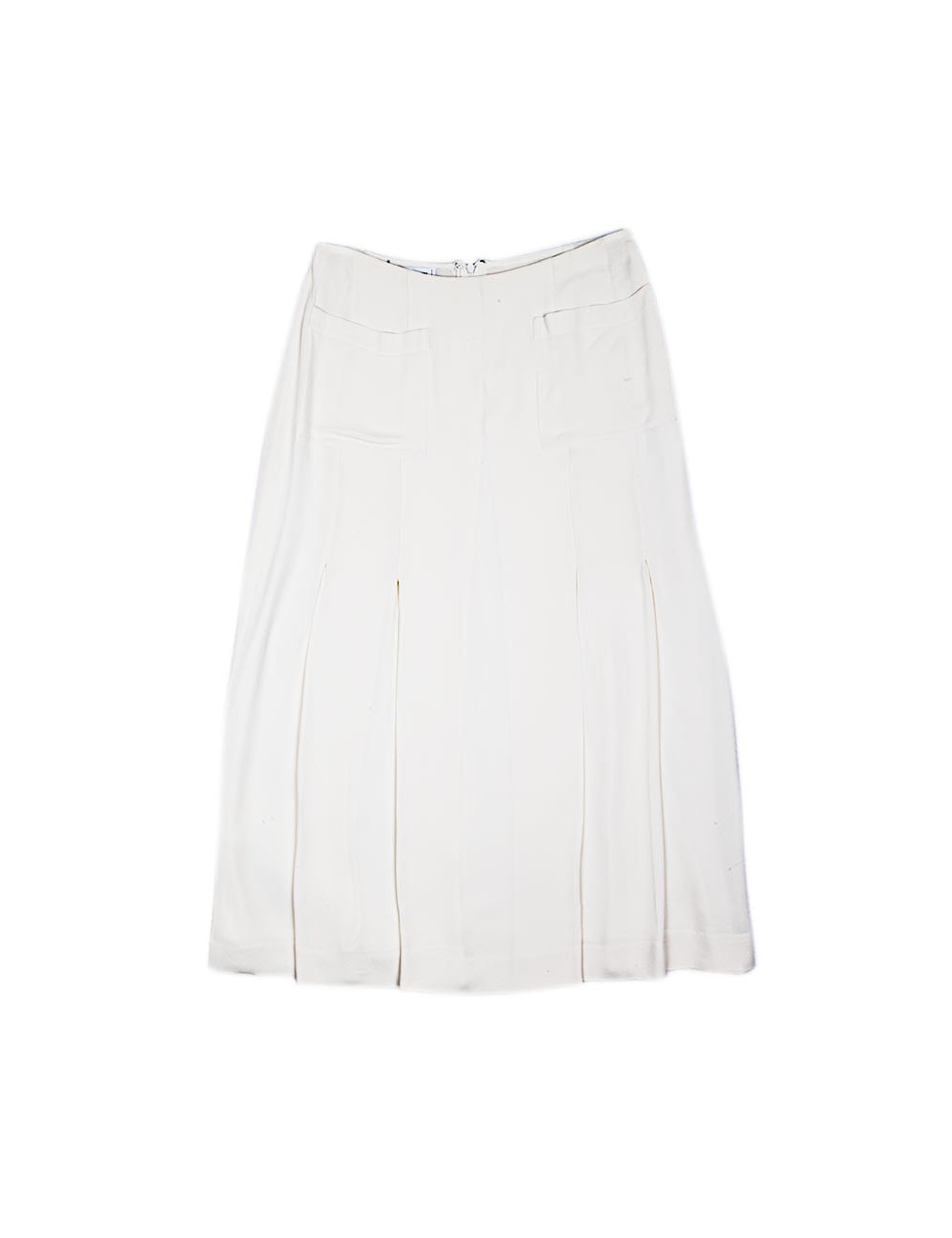 CHANEL white silk skirt, size 38FR