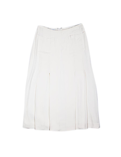 CHANEL white silk skirt, size 38FR