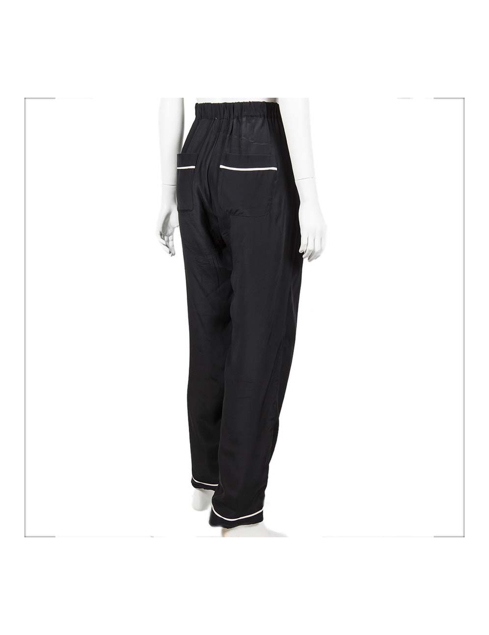 Pantalon CHANEL t40fr en soie noir