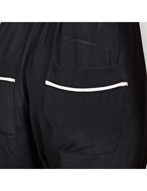 Pantalon CHANEL t40fr en soie noir