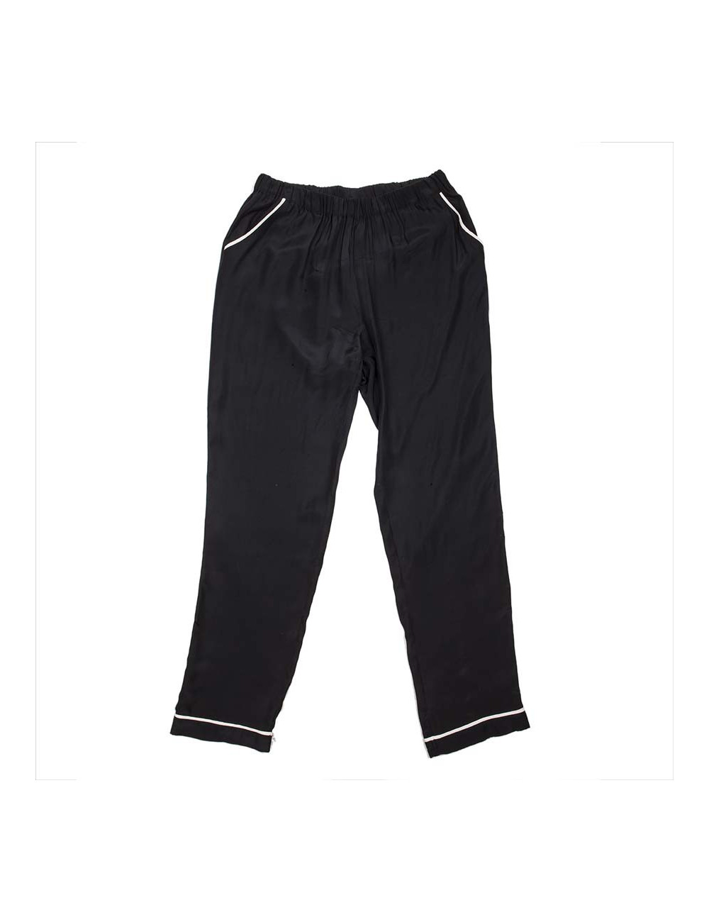 Pantalon CHANEL t40fr en soie noir