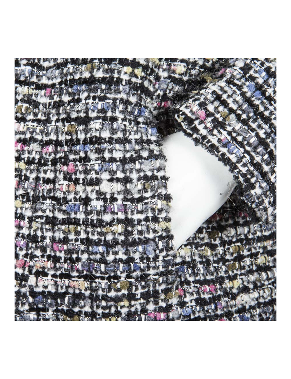 Veste CHANEL T 46 en tweed blanc gris et rose