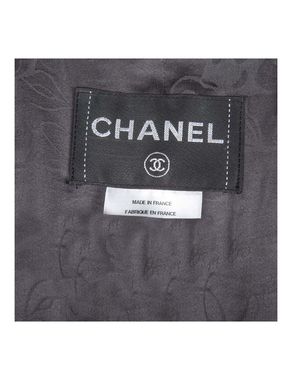 Veste CHANEL T 46 en tweed blanc gris et rose