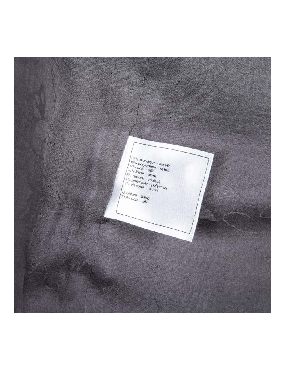 Veste CHANEL T 46 en tweed blanc gris et rose