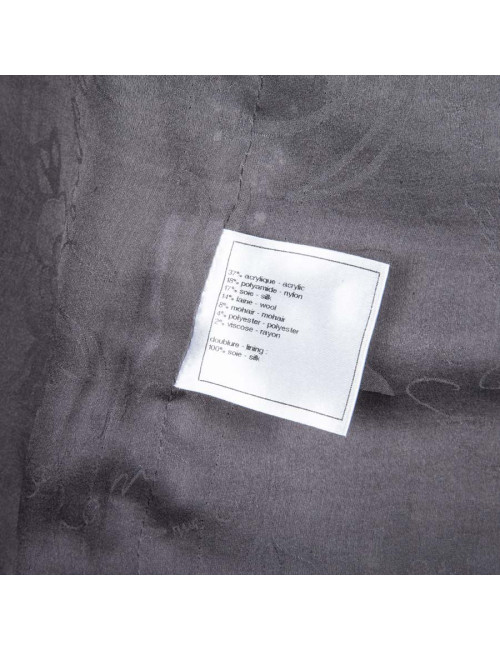 Veste CHANEL T 46 en tweed blanc gris et rose