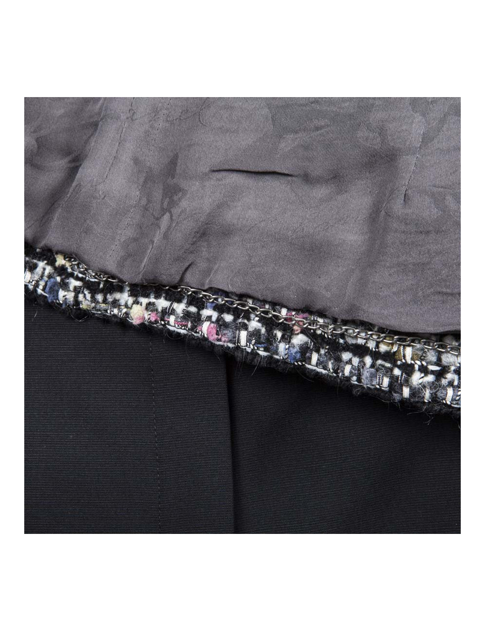 Veste CHANEL T 46 en tweed blanc gris et rose