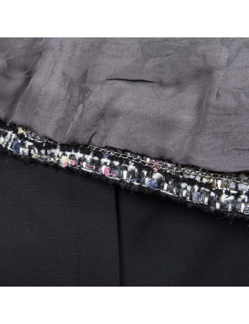 Veste CHANEL T 46 en tweed blanc gris et rose