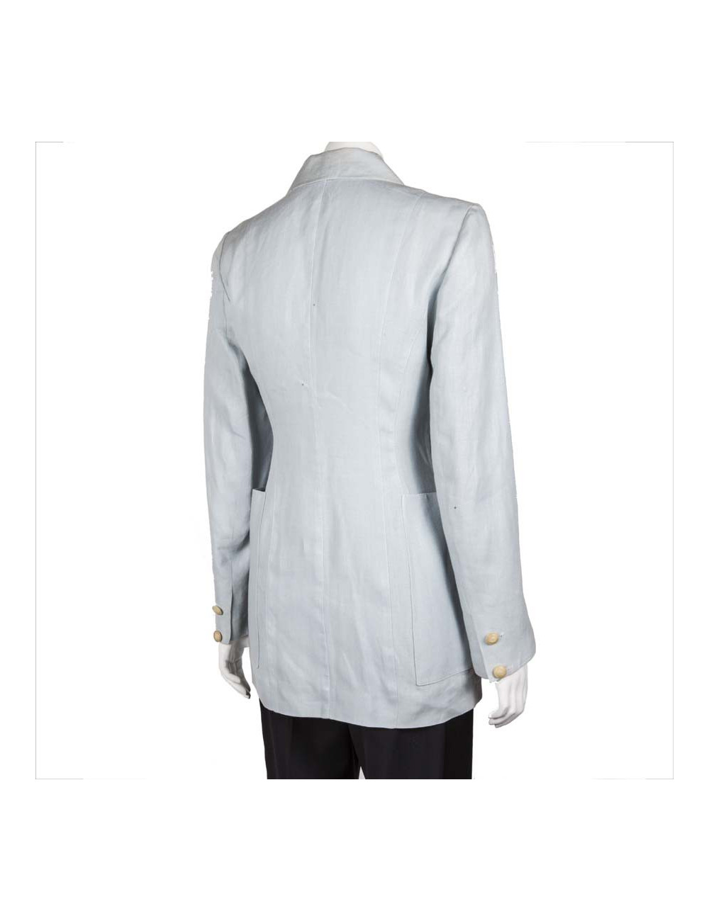 Veste HERMES T36 en lin bleu clair 