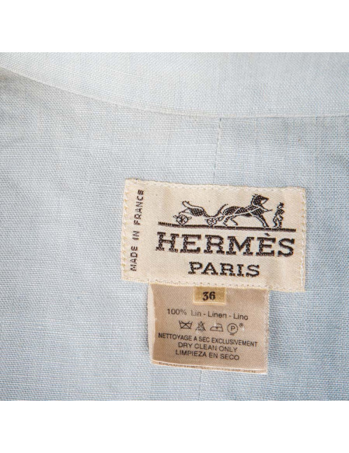 Veste HERMES T36 en lin bleu clair 