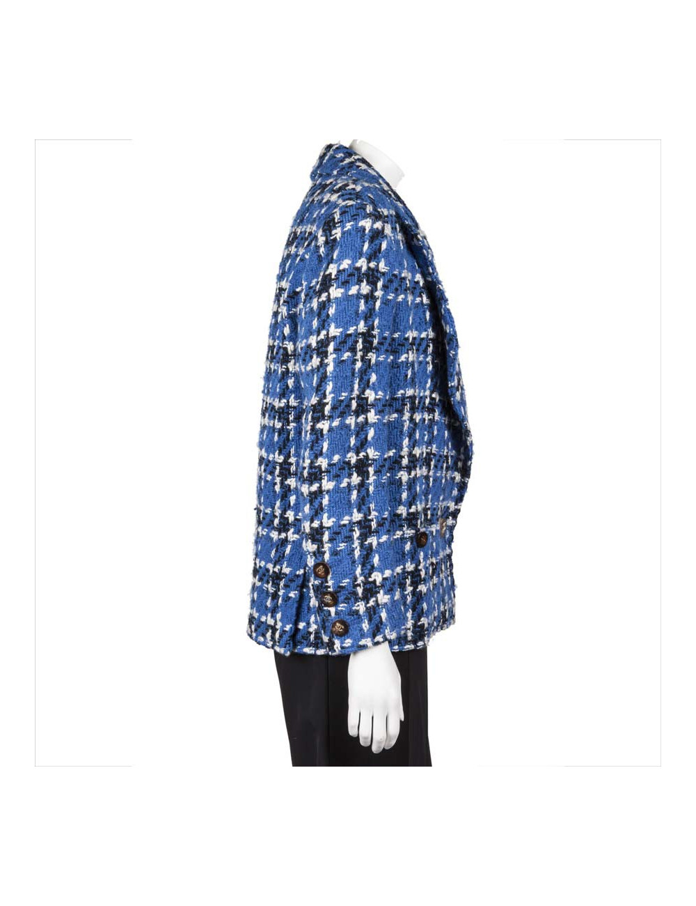 Veste CHANEL T38 tweed bleu