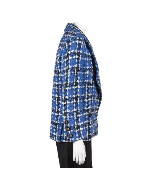 Veste CHANEL T38 tweed bleu