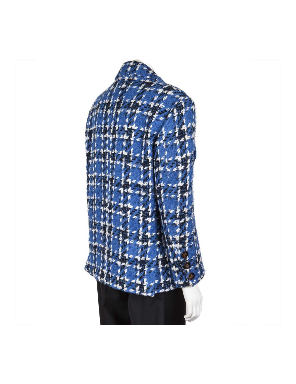 Veste CHANEL T38 tweed bleu