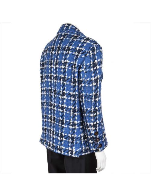 Veste CHANEL T38 tweed bleu