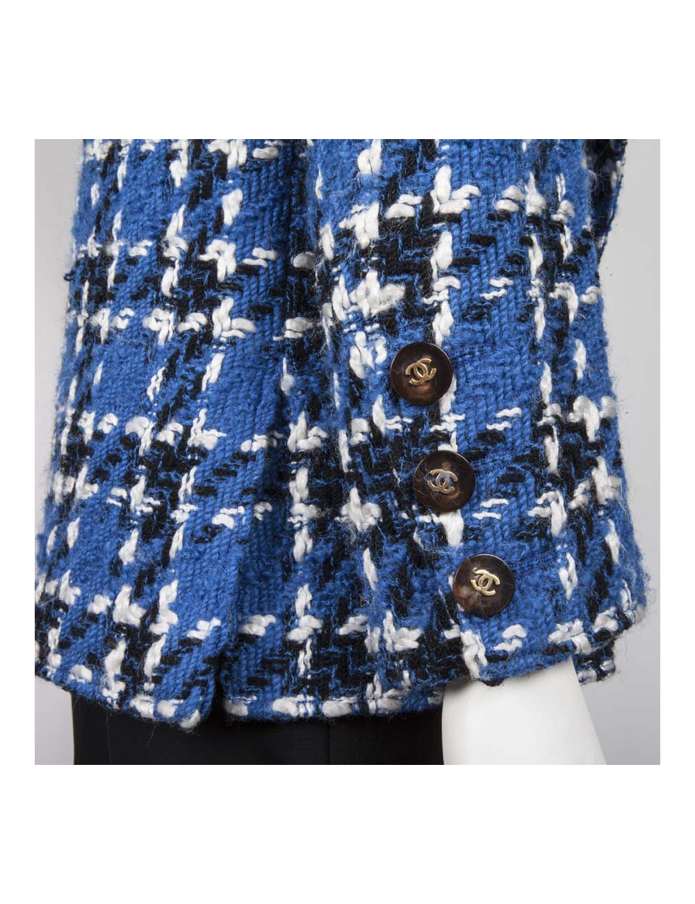 Veste CHANEL T38 FR tweed bleu  