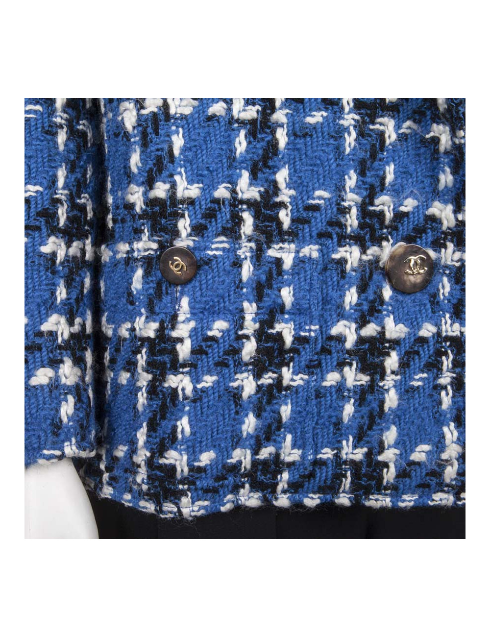 Veste CHANEL T38 tweed bleu