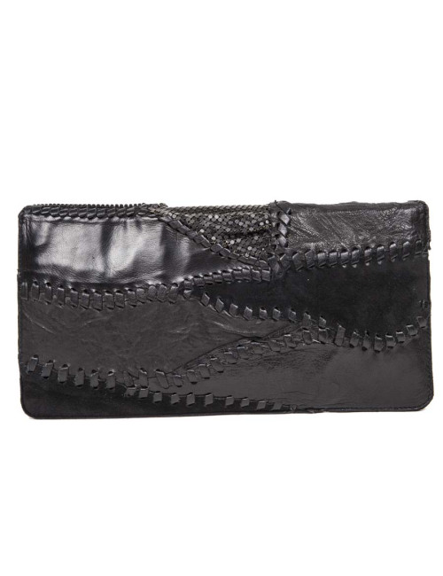 Pochette BALMAIN du soir patchwork en cuir noir