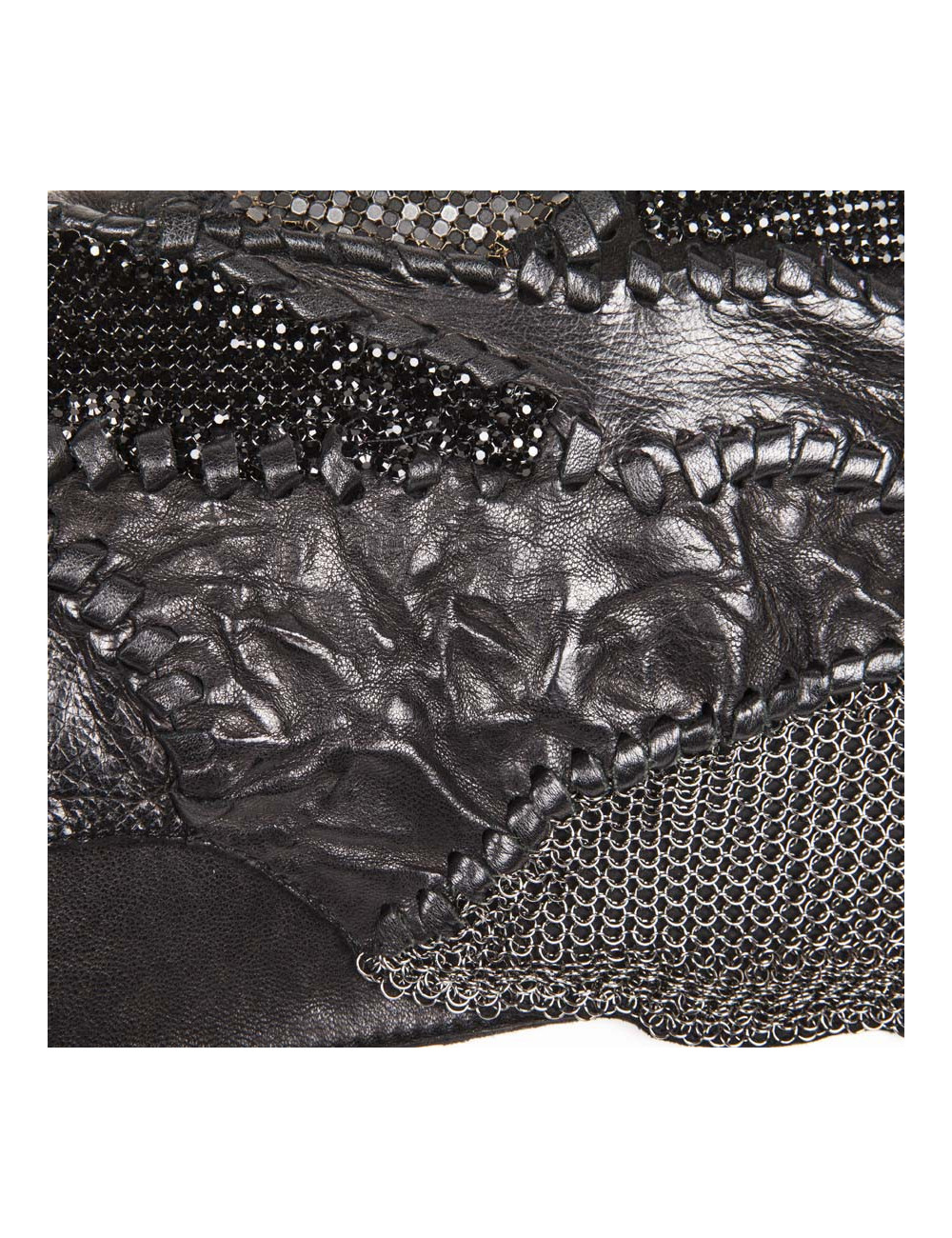 Pochette BALMAIN du soir patchwork en cuir noir