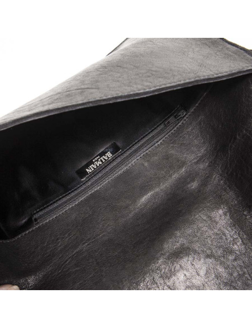 Pochette BALMAIN du soir patchwork en cuir noir