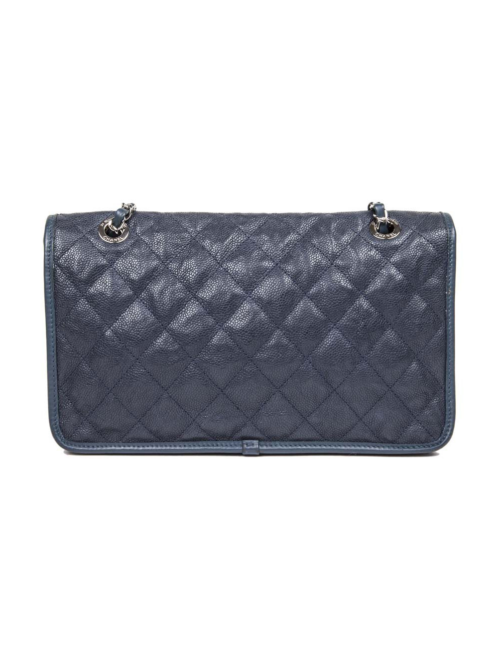 Sac CHANEL cuir grainé bleu